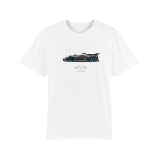 Pagani Automobili Men's T-Shirt Zonda Revo Barchetta | 25th Anniversary - White