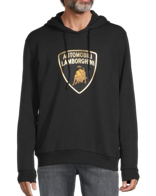 Automobili Lamborghini Men's Crest Logo Hoodie - Black