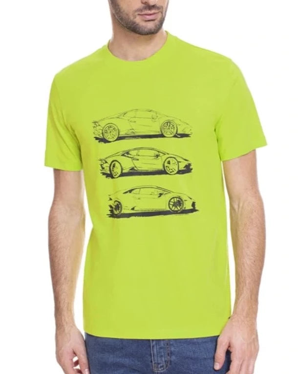Automobili Lamborghini Huracán EVO RWD Sketch T-Shirt - Verde Scandal