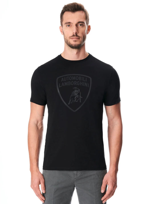 Automobili Lamborghini Iconic Big Shield Men's Crew Neck T-shirt - Black