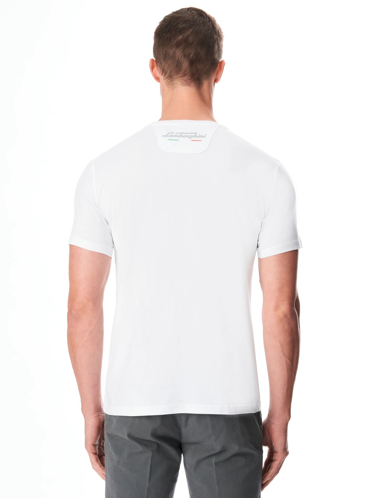 Automobili Lamborghini Iconic Big Shield Men's Crew Neck T-shirt - White