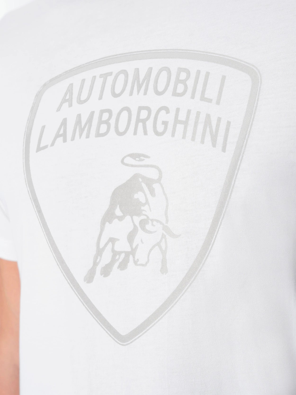Automobili Lamborghini Iconic Big Shield Men's Crew Neck T-shirt - White
