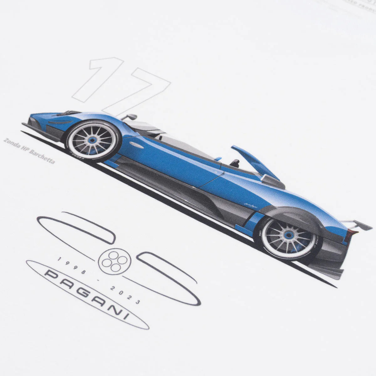 Pagani Automobili Men's T-Shirt Zonda HP Barchetta | 25th Anniversary - White