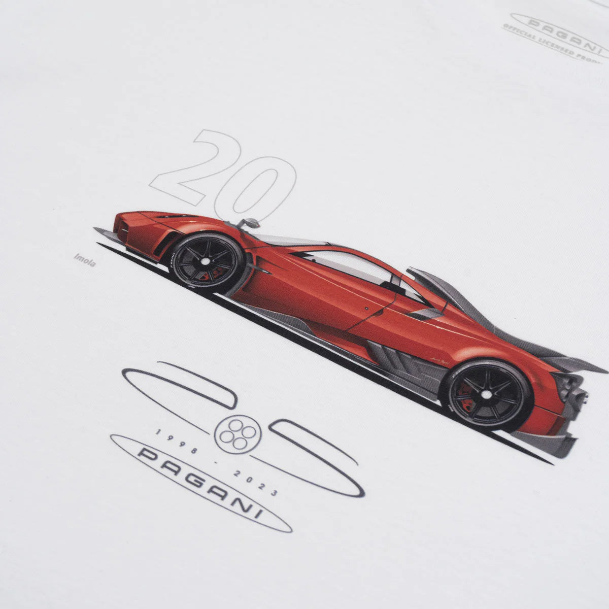 Pagani Automobili Men's T-Shirt Pagani Imola | 25th Anniversary - White