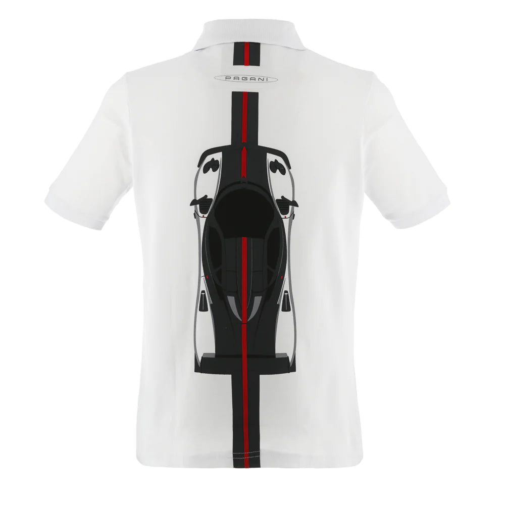 Pagani Automobili Men's Zonda 20th Anniversary Cinque Polo - White