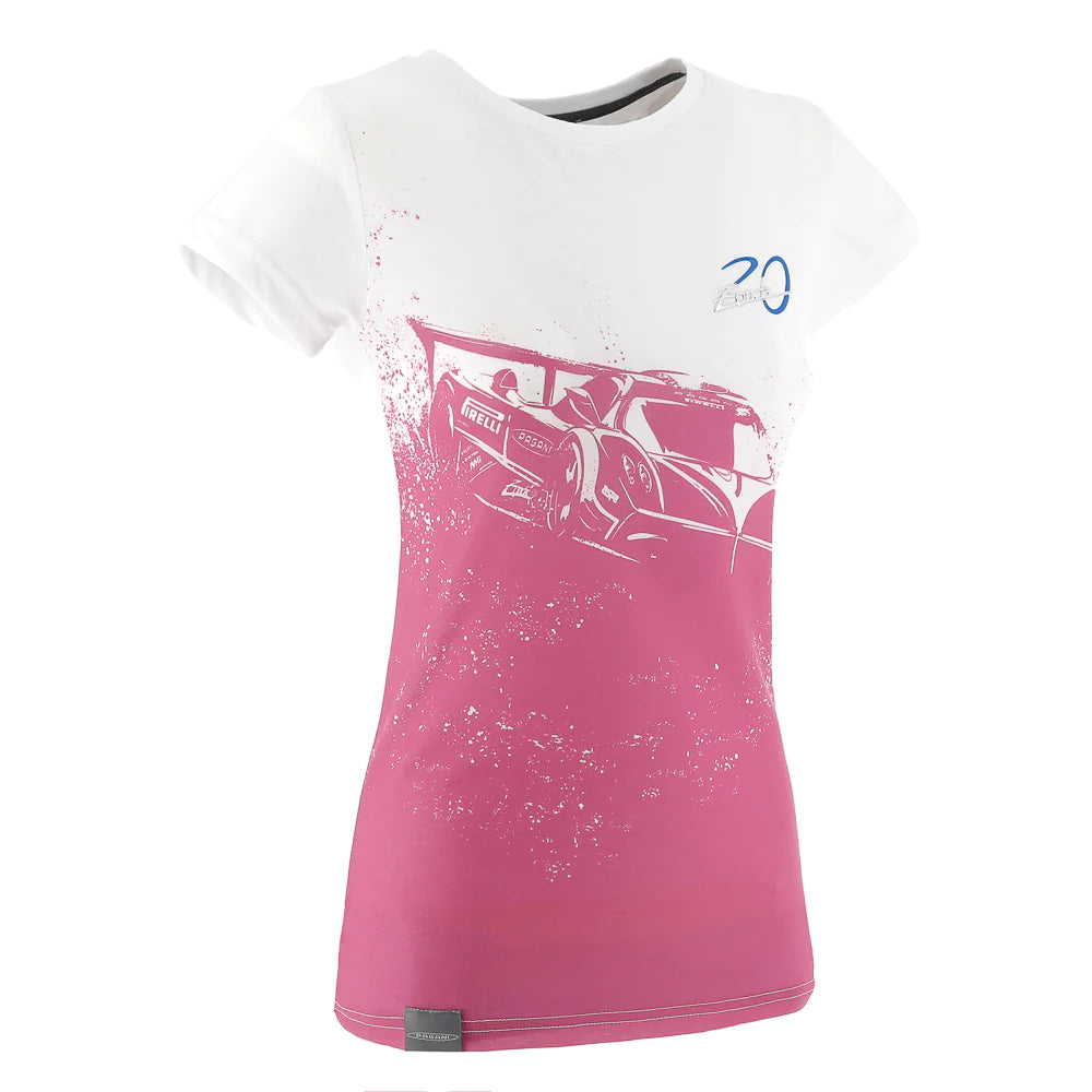Pagani Automobili Women's white/pink Zonda R T-Shirt | Zonda 20th Anniversary