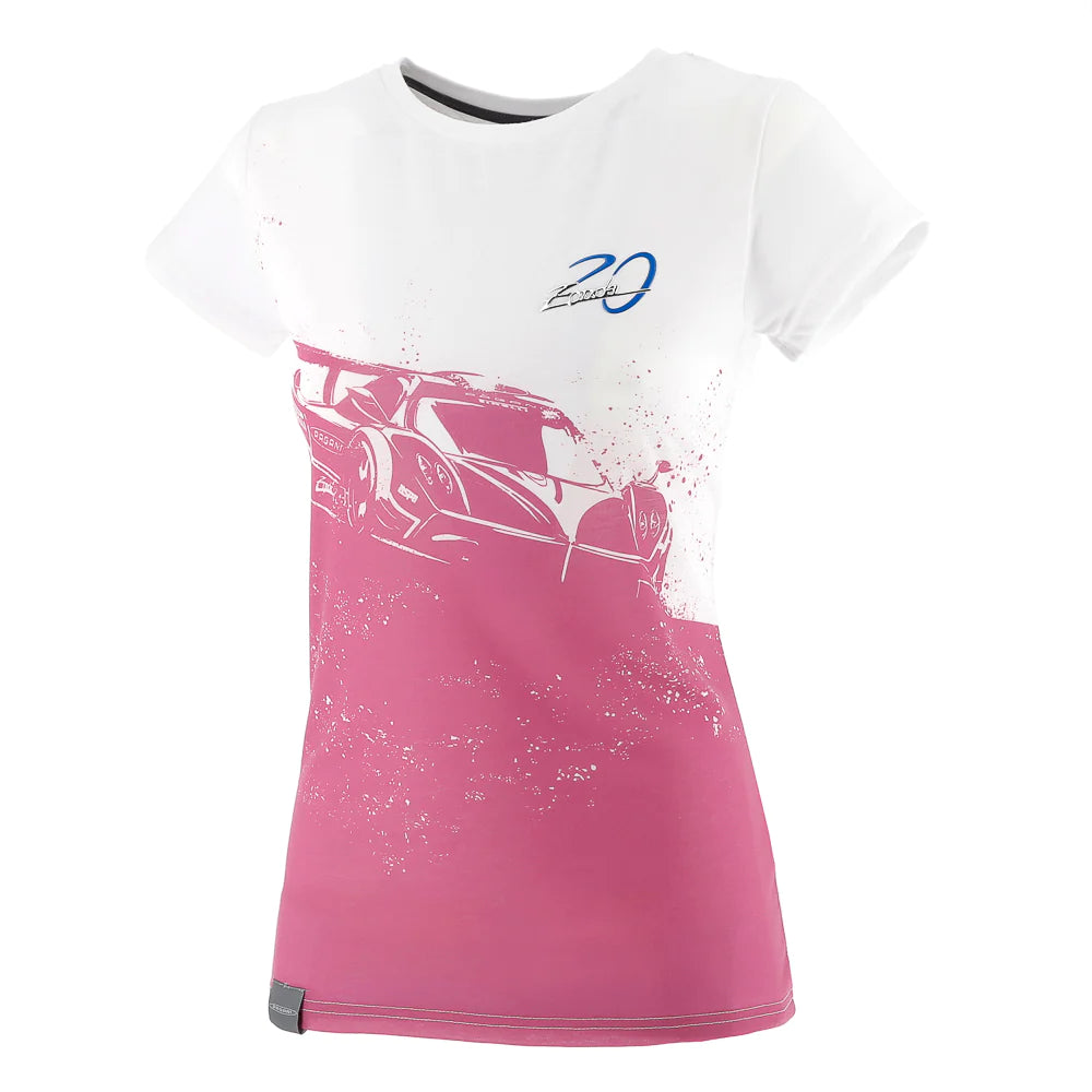 Pagani Automobili Women's white/pink Zonda R T-Shirt | Zonda 20th Anniversary