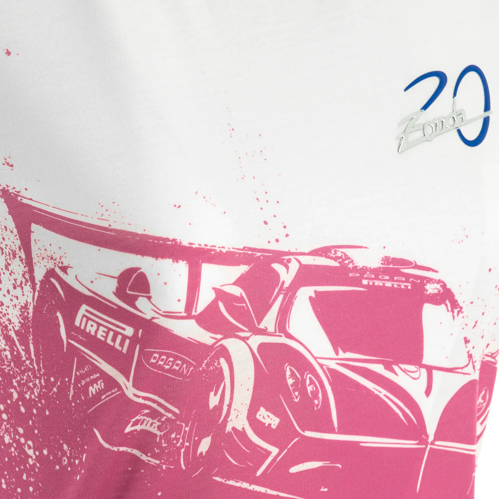 Pagani Automobili Women's white/pink Zonda R T-Shirt | Zonda 20th Anniversary