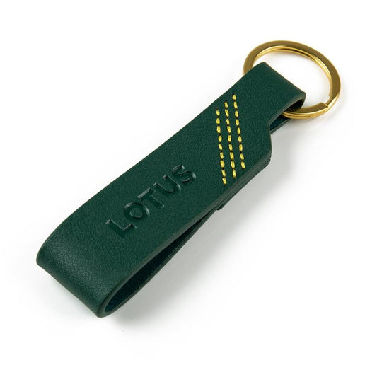 Lotus Leather Keyring - Green