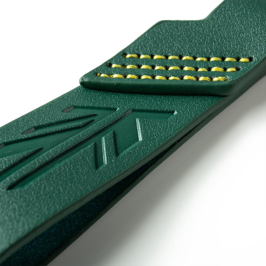 Lotus Leather Keyring - Green