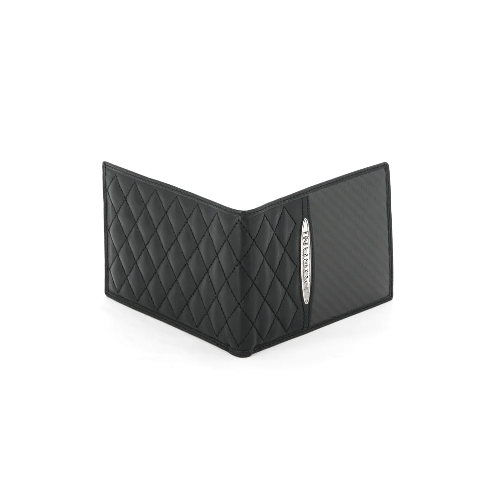 Pagani Automobili Men's leather wallet with black carbon fiber inserts | Aznom