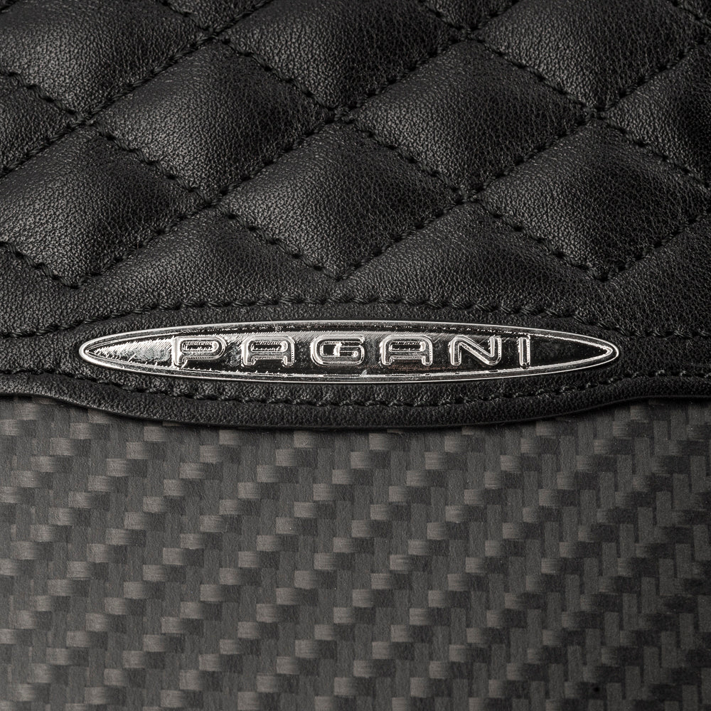 Pagani Automobili Men's leather wallet with black carbon fiber inserts | Aznom