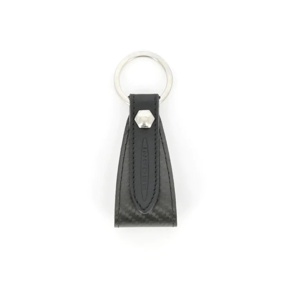 Pagani Automobili Leather key ring with carbon fiber inserts kit | Aznom - Black
