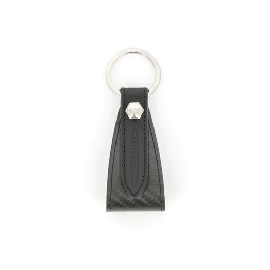 Pagani Automobili Leather key ring with carbon fiber inserts kit | Aznom - Black