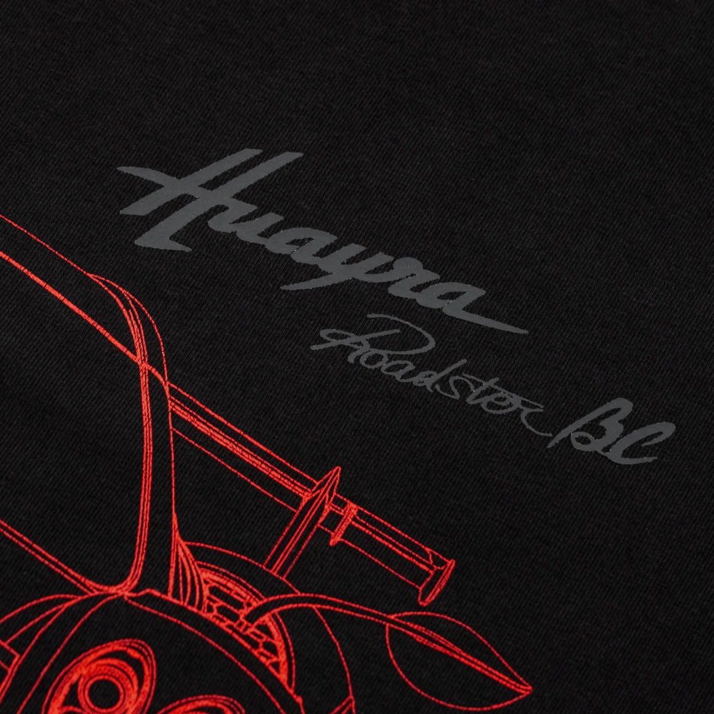 Pagani Automobili Huayra Roadster BC Men’s Front-Print T-Shirt - Black