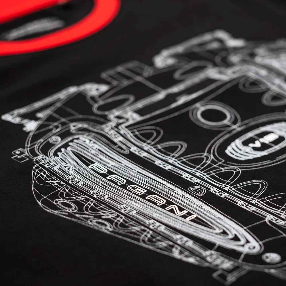 Pagani Automobili Huayra Roadster BC Men’s Engine T-Shirt - Black