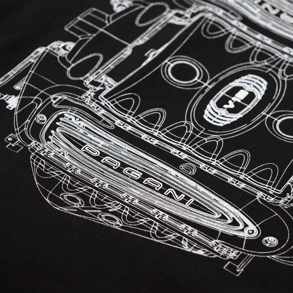 Pagani Automobili Huayra Roadster BC Men’s Engine T-Shirt - Black