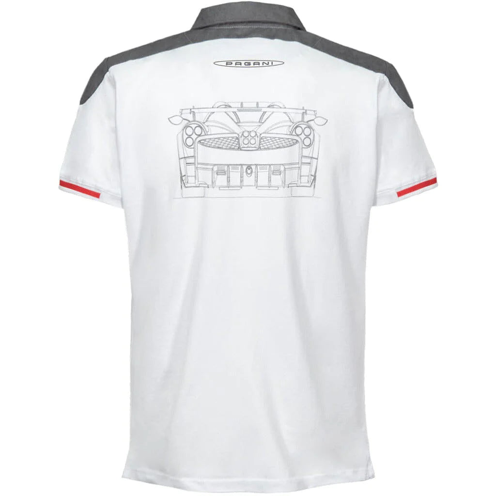 Pagani Automobili Huayra Roadster BC Sketch Men’s Polo - White