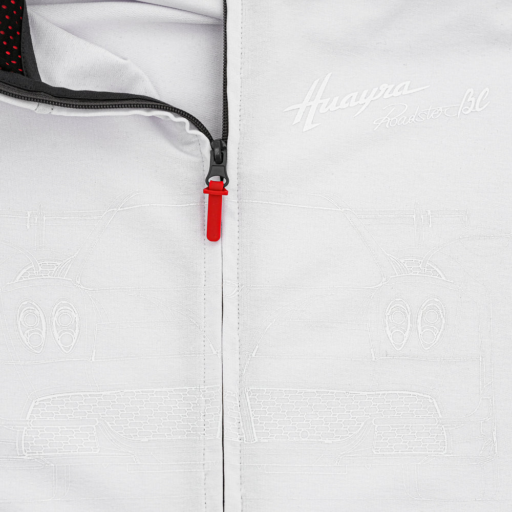 Pagani Automobili Huayra Roadster BC Men’s Full Zip Hoodie - White