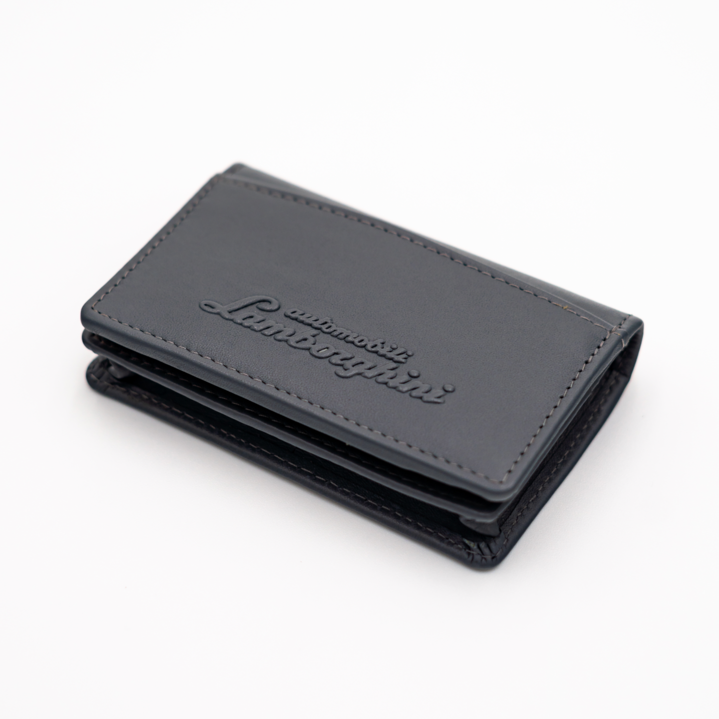 Automobili Lamborghini Men's Leather Wallet - Gray