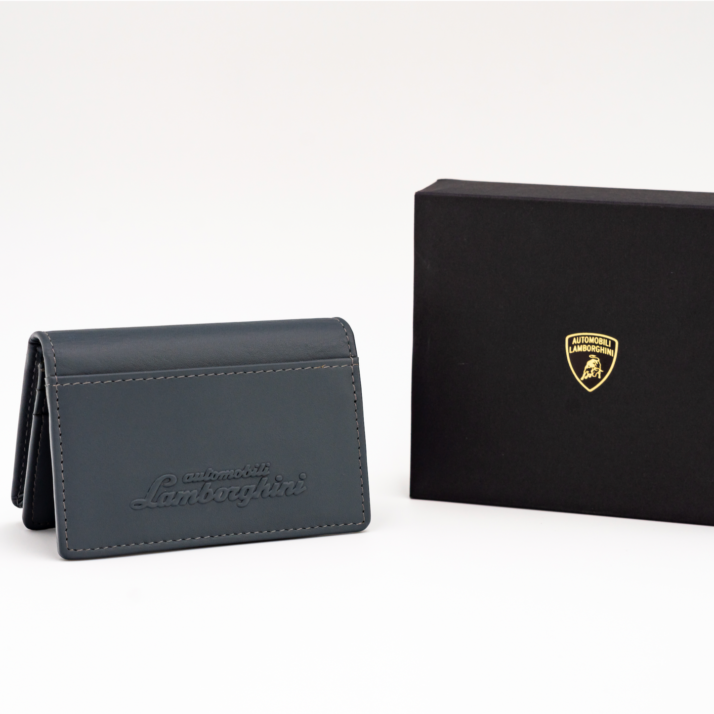 Automobili Lamborghini Men's Leather Wallet - Gray