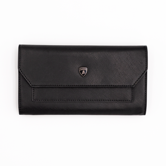 Automobili Lamborghini Women's Classic Leather Wallet - Black