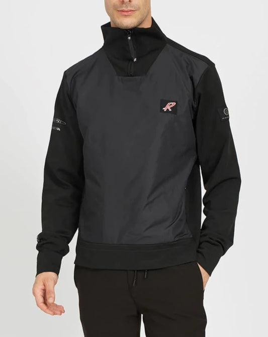 Pagani Automobili Men's Half Zip Sweater | Huayra R Capsule by La Martina - Black