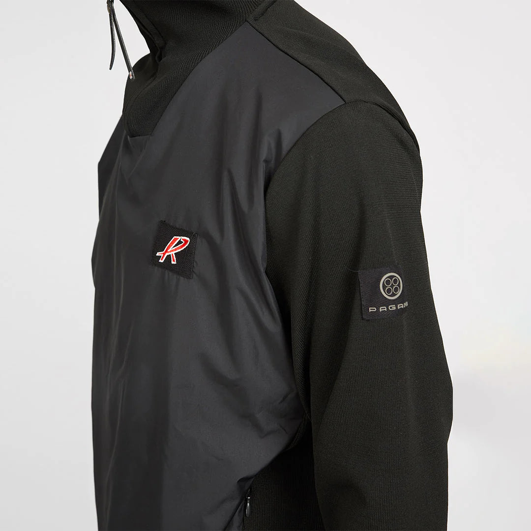 Pagani Automobili Men's Half Zip Sweater | Huayra R Capsule by La Martina - Black