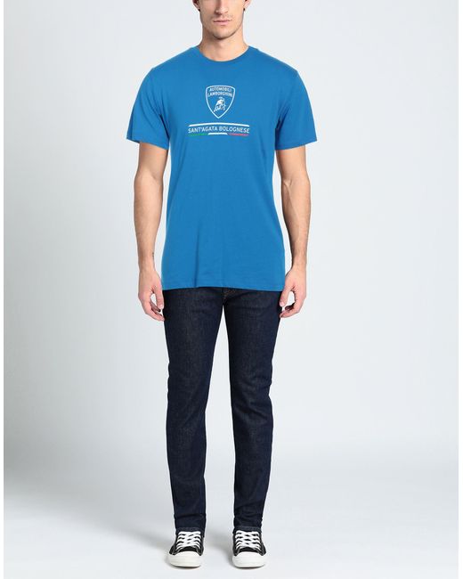 Automobili Lamborghini Men's Sant'Agata Bolognese T-Shirt - Blu Cepheus