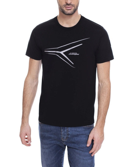 Automobili Lamborghini Reflex Print T-Shirt - Pegasus Black