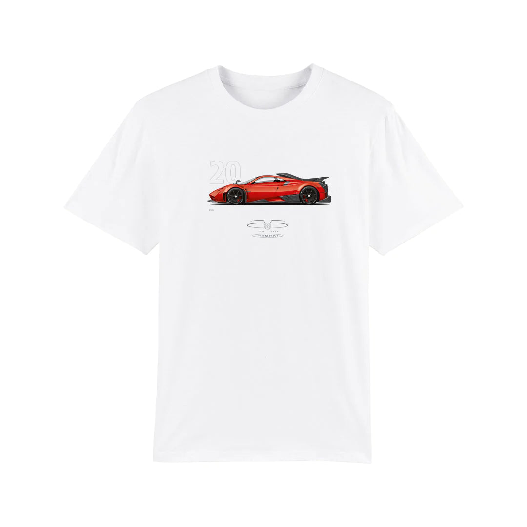 Pagani Automobili Men's T-Shirt Pagani Imola | 25th Anniversary - White