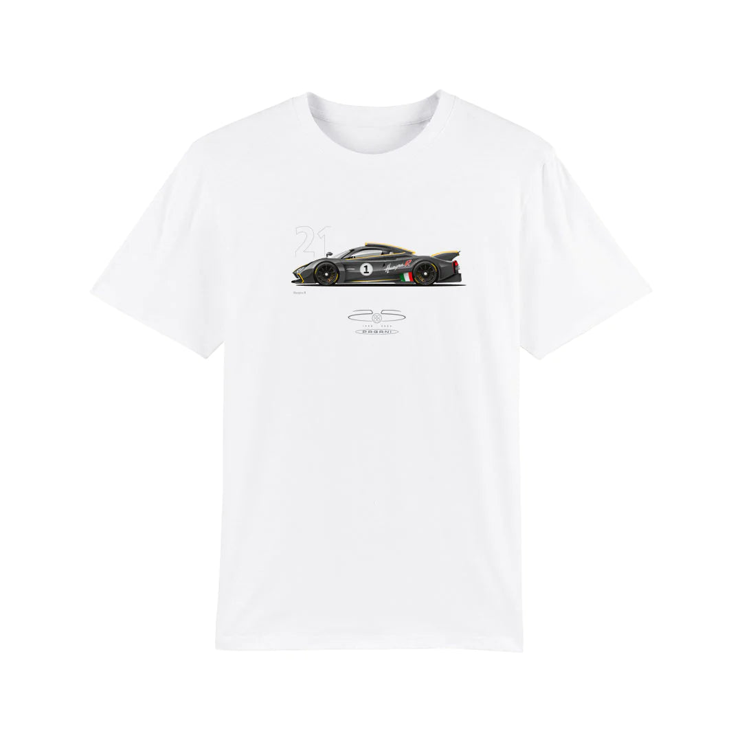 Pagani Automobili Men's T-Shirt Huayra R | 25th Anniversary - White