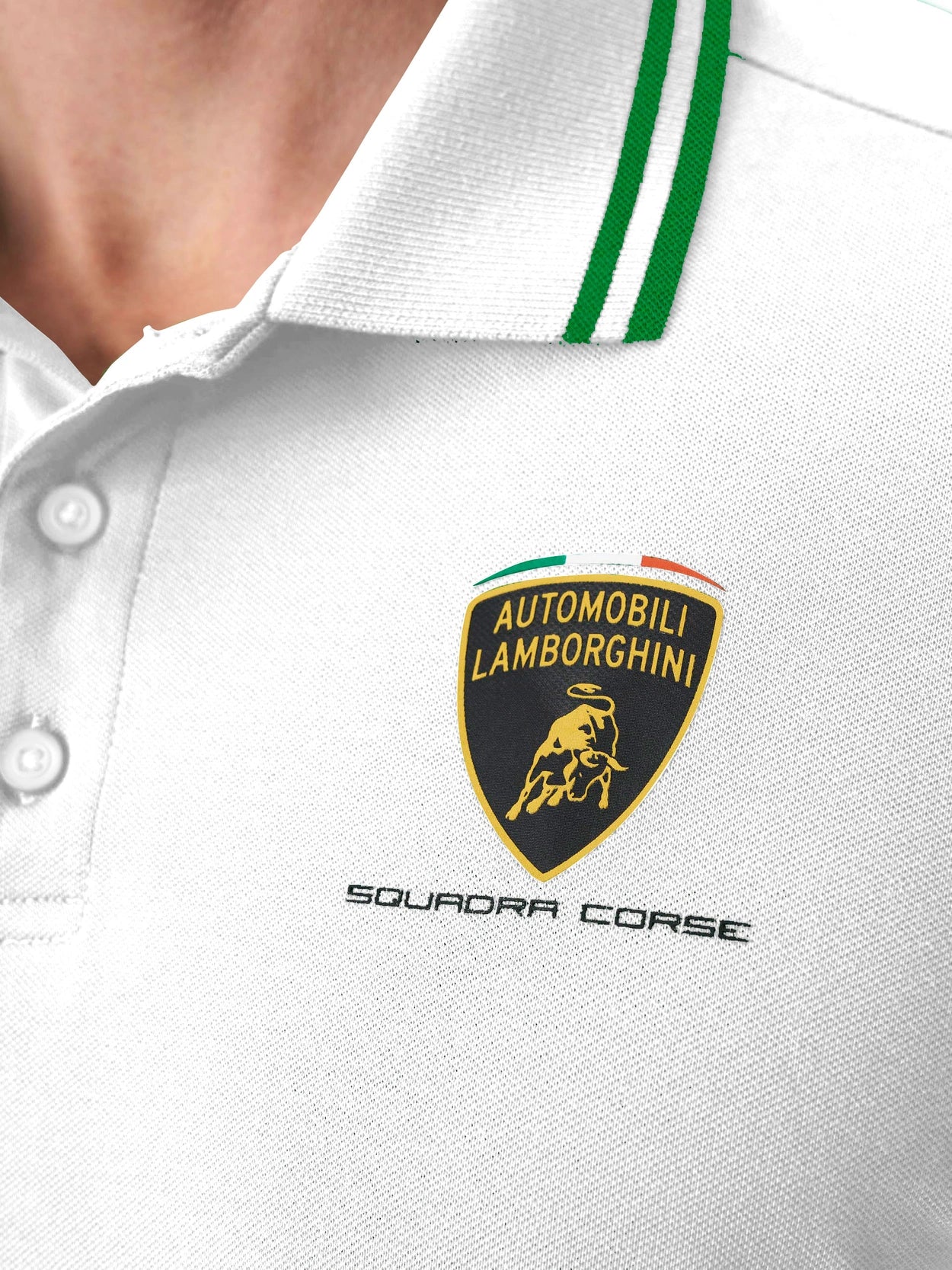Automobili Lamborghini Squadra Corse Men's Travel Polo - White