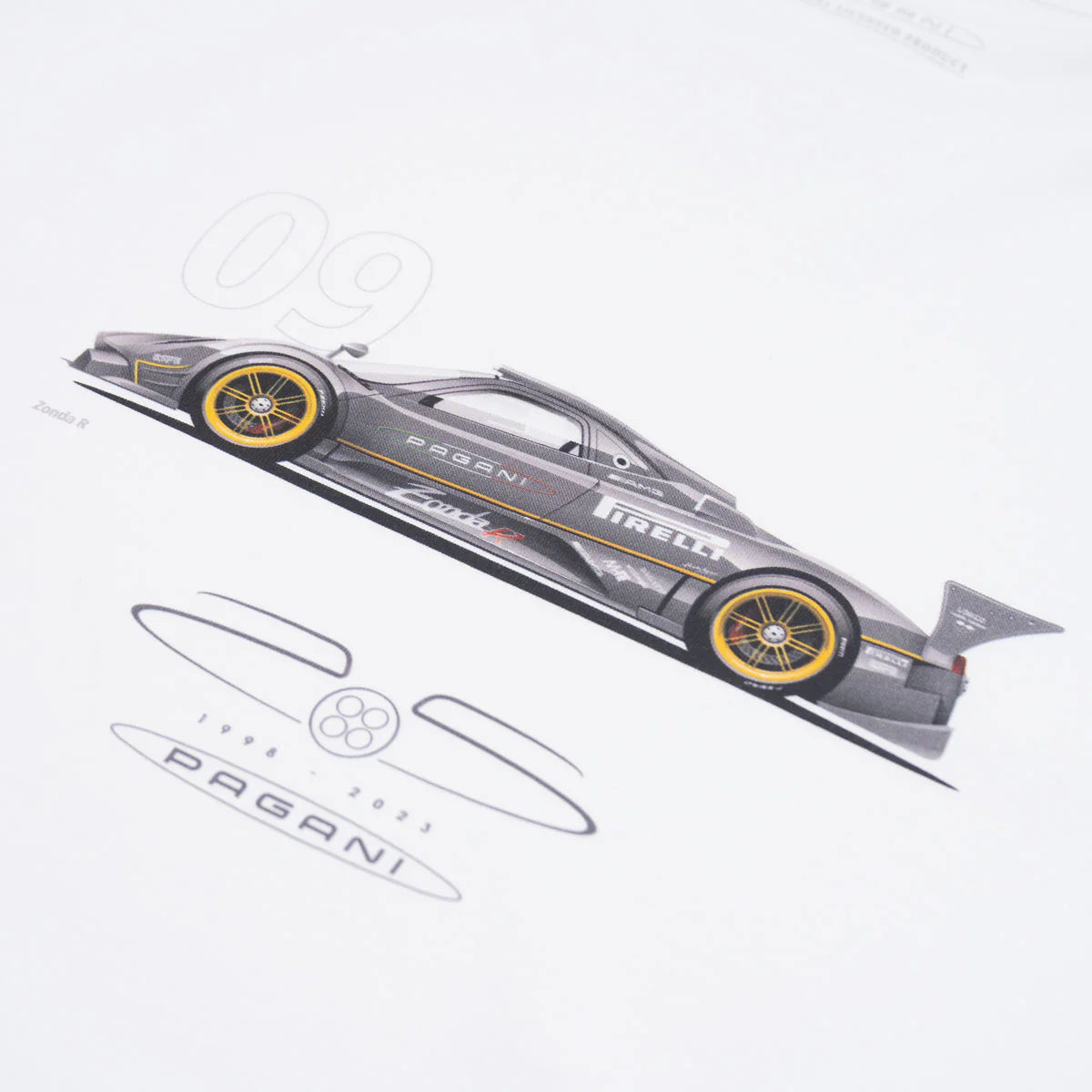 Pagani Automobili Men's T-shirt Zonda R | 25th Anniversary - White