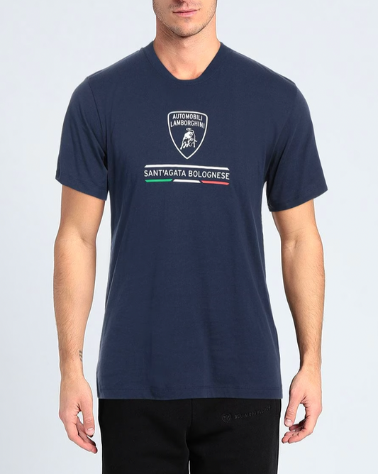 Automobili Lamborghini Men's Sant'Agata Bolognese T-Shirt - Blu Achelous
