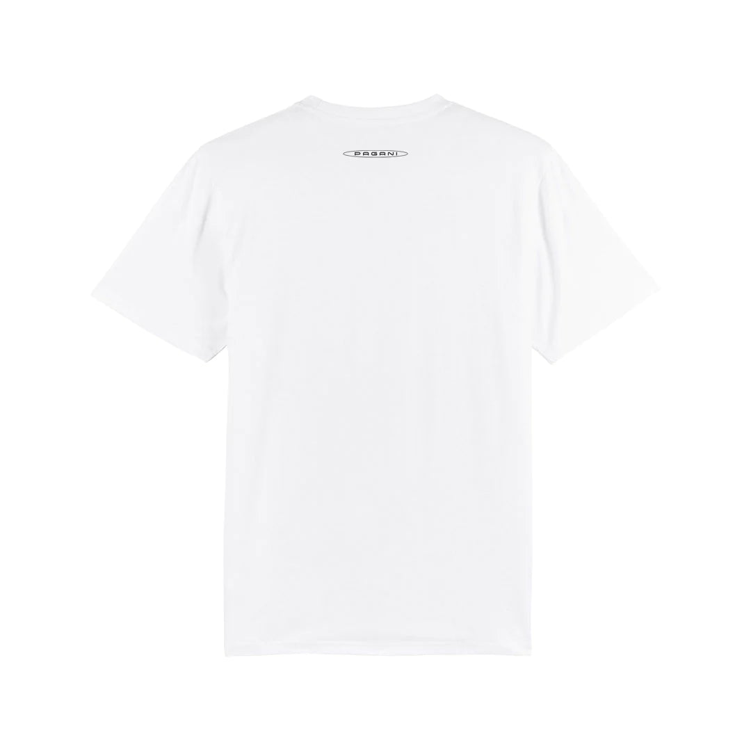 Pagani Automobili Men's T-Shirt Zonda Revo Barchetta | 25th Anniversary - White