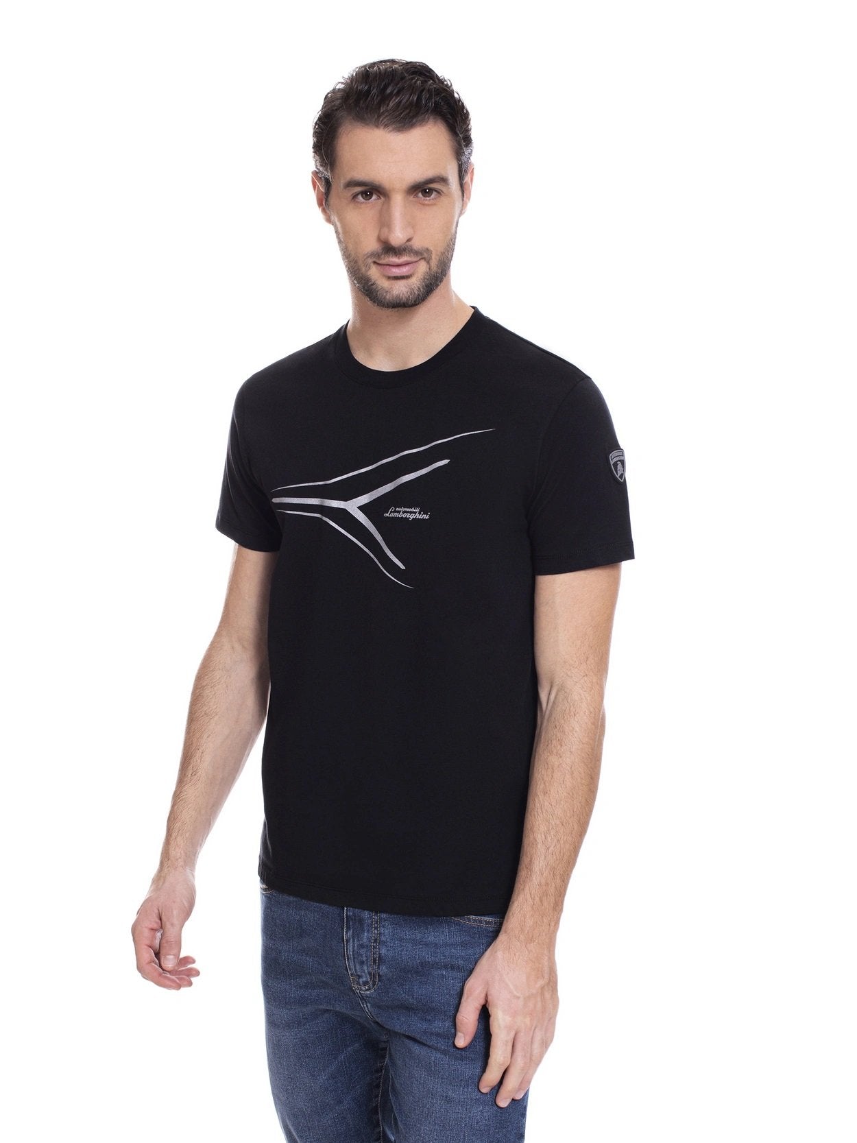 Automobili Lamborghini Reflex Print T-Shirt - Pegasus Black